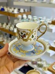 MAVİ AYAKLI TEK KİŞİLİK TÜRK KAHVESİ FİNCANI