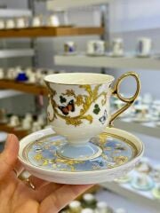 MAVİ AYAKLI TEK KİŞİLİK TÜRK KAHVESİ FİNCANI