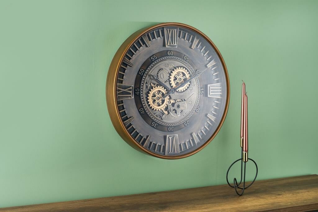 ALTIN ESKİTME ÇARKLI DUVAR SAATİ 59CM