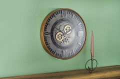 ALTIN ESKİTME ÇARKLI DUVAR SAATİ 59CM