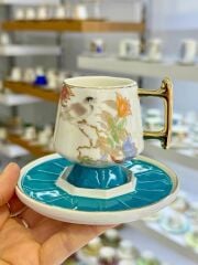 MAVİ AYAKLI TEK KİŞİLİK TÜRK KAHVESİ FİNCANI