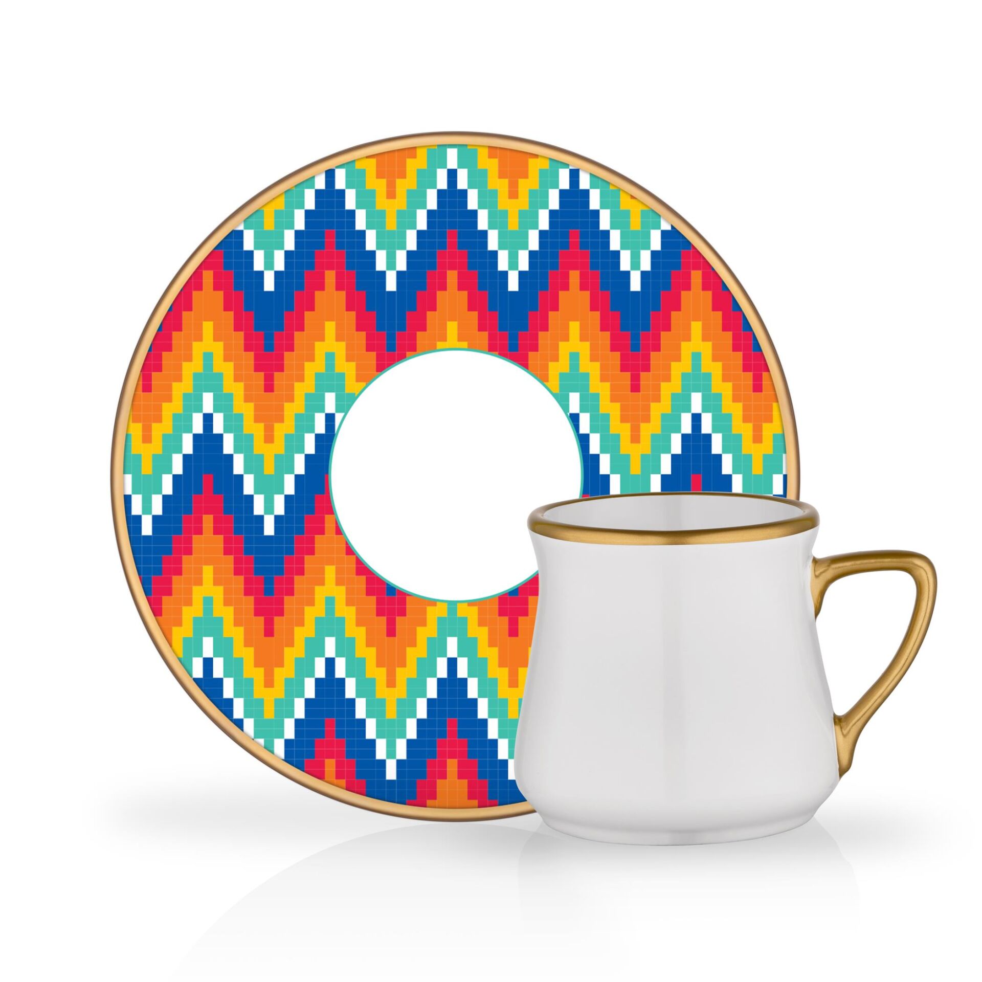 COLORED 6'LI TÜRK KAHVESİ FİNCANI