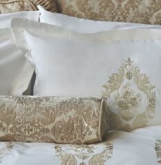 ASTORIA BEJ NAKIŞLI NEVRESİM TAKIMI&YATAK ÖRTÜSÜ