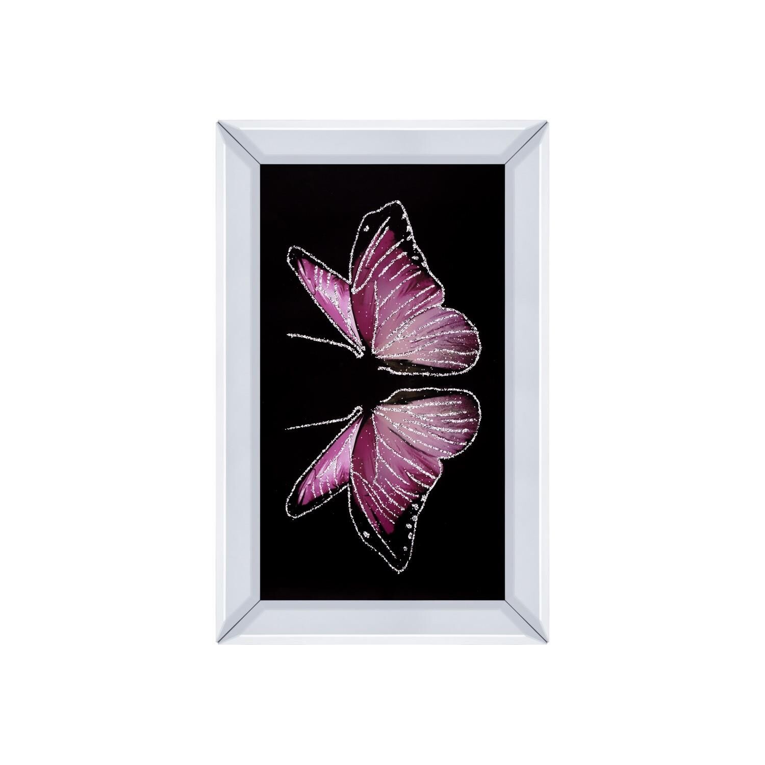 PEMBE AYNALI KELEBEK TABLO 40x60cm