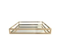 2 KATLI AYNALI ALTIN TEPSİ 40CM