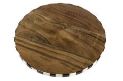 KAROLU AYAKLI AHŞAP SERVİS TABAK 31X17CM