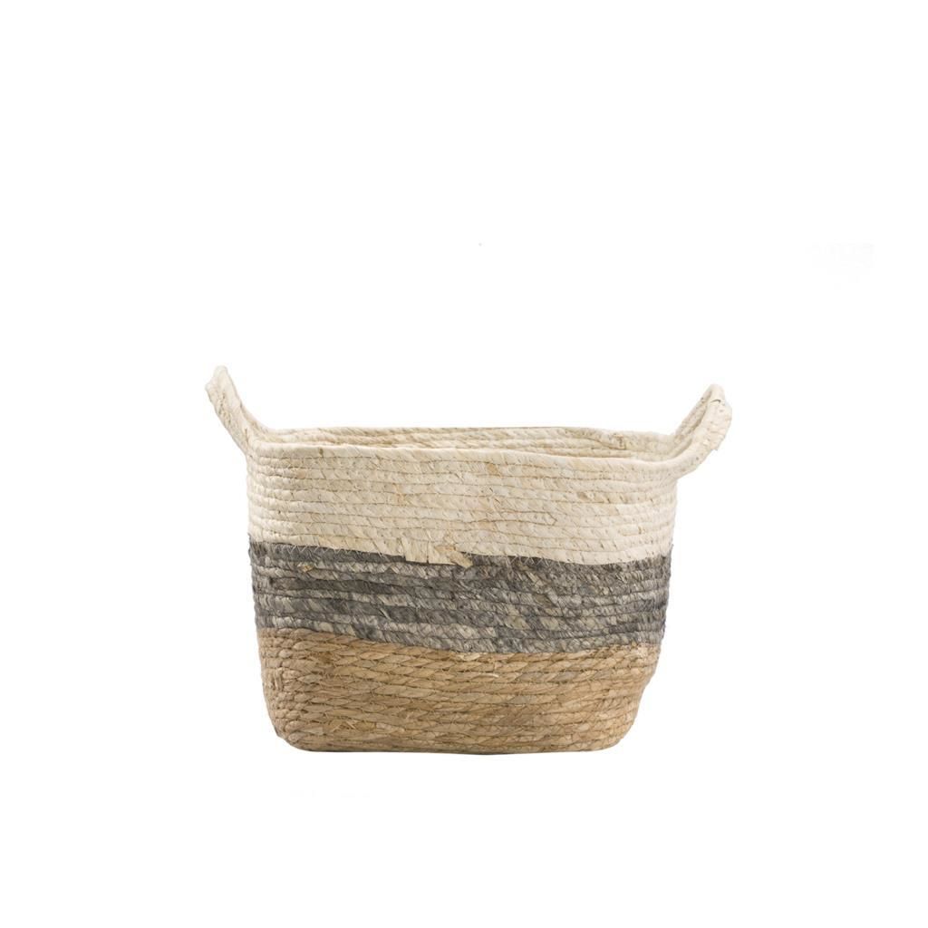 HASIR KULPLU KARE SAKSI/SEPET 25X25X18CM