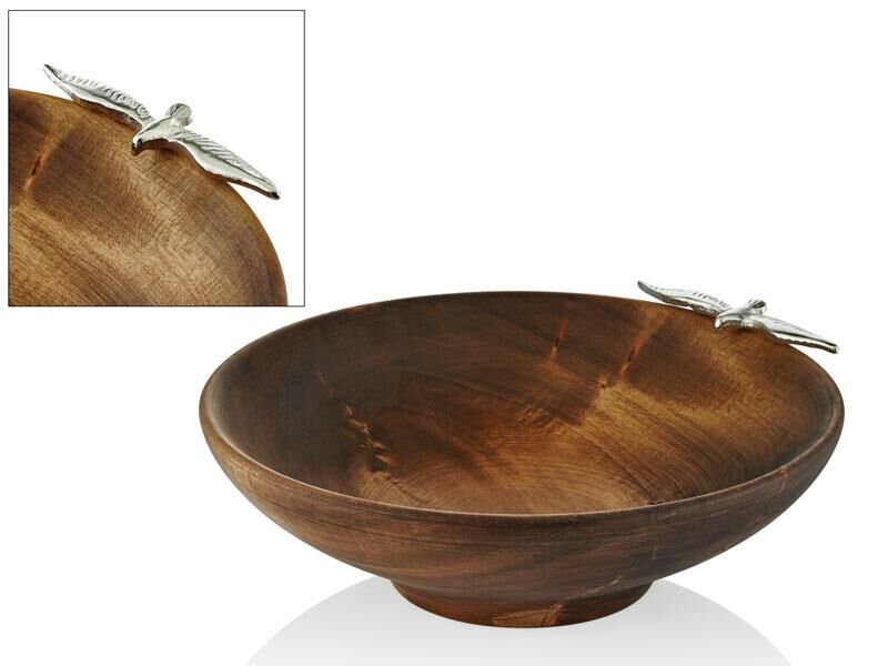 MARTI FİGÜRLÜ AHŞAP MEYVELİK KAHVE GÜMÜŞ 27X27X10CM