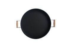 AHŞAP KULPLU SİYAH TEPSİ 36CM