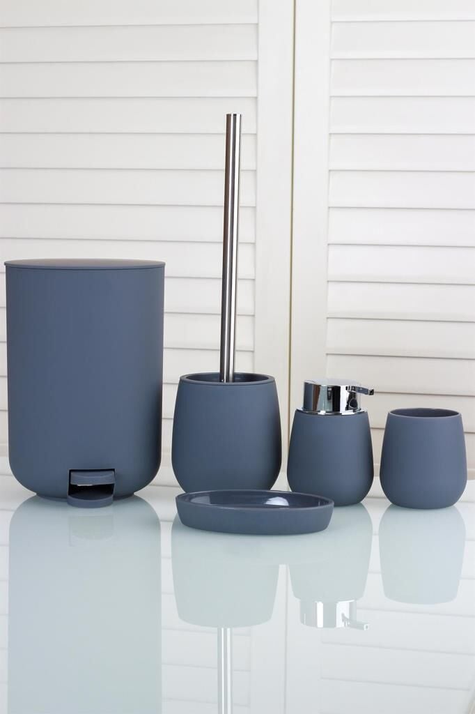 GRİ AKRİLİK 5 PARÇA BANYO SETİ