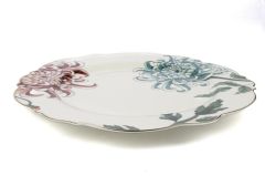 FLEUR BEYAZ TEKLİ SERVİS TABAK 27CM