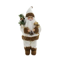BEYAZ-KAHVE NOEL BABA 32cm