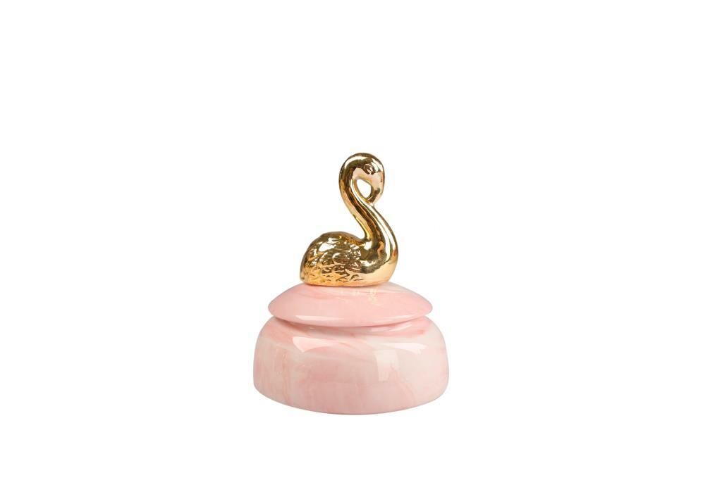 PEMBE ALTIN KUĞU FİGÜRLÜ KUTU/DEKOR