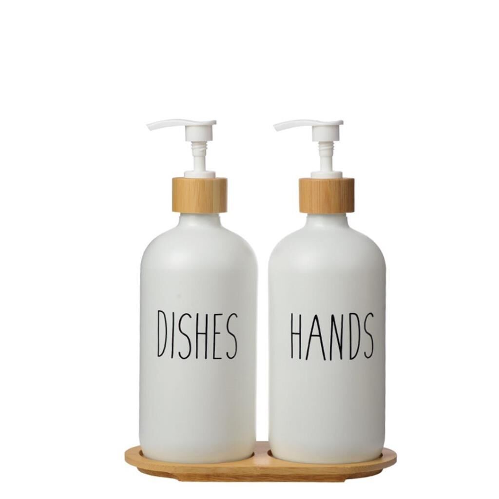 BEYAZ BAMBU 2'Lİ SIVI SABUNLUK SETİ