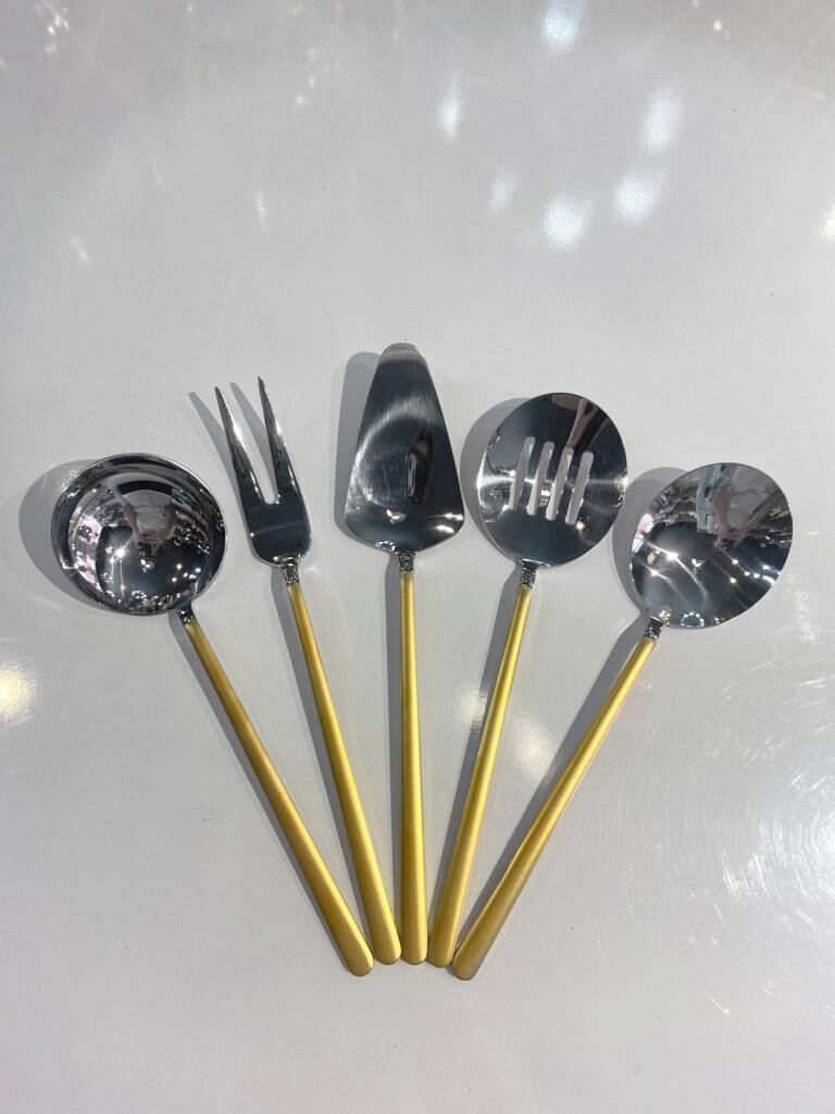 ALLEGRA MAT GOLD DEKORLU 5 PARÇA SOS SERVİS SETİ