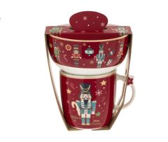 KIRMIZI NOEL KURŞUN ASKER KUPA VE KASE SETİ