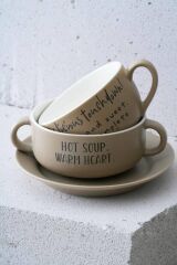 BLUSH BEJ KUPA/KASE/TABAK SET 3 PARÇA