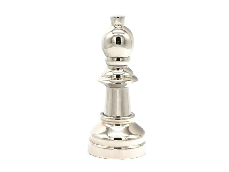 GÜMÜŞ METAL PİYON DEKOR 24CM