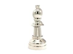 GÜMÜŞ METAL PİYON DEKOR 24CM