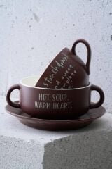 BLUSH KAHVE KUPA/KASE/TABAK SET 3 PARÇA