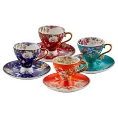 RENKLİ 4 KİŞİLİK TÜRK KAHVESİ FİNCANI