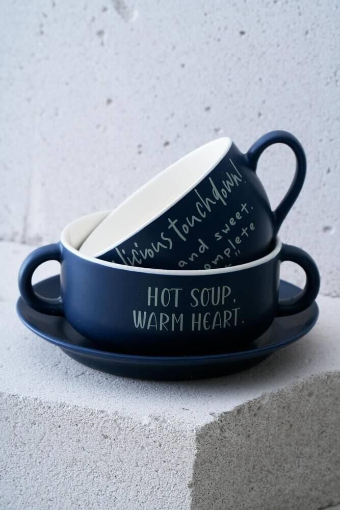 BLUSH LACİVERT KUPA/KASE/TABAK SET 3 PARÇA