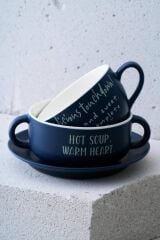 BLUSH LACİVERT KUPA/KASE/TABAK SET 3 PARÇA