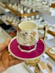 FUŞYA AYAKLI TEK KİŞİLİK TÜRK KAHVESİ FİNCANI