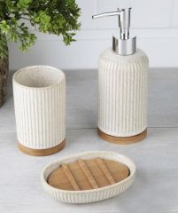 BAMBU BEJ 3'LÜ BANYO SET