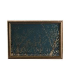 LACİVERT ALTIN AĞAÇ TEPSİ 33X48CM