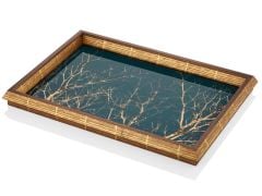 LACİVERT ALTIN AĞAÇ TEPSİ 33X48CM