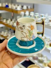 MAVİ AYAKLI 6 KİŞİLİK TÜRK KAHVESİ FİNCANI