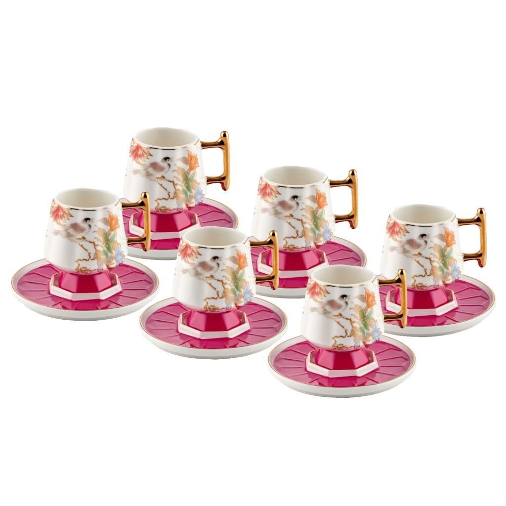 FUŞYA AYAKLI 6 KİŞİLİK TÜRK KAHVESİ FİNCANI