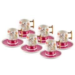 FUŞYA AYAKLI 6 KİŞİLİK TÜRK KAHVESİ FİNCANI