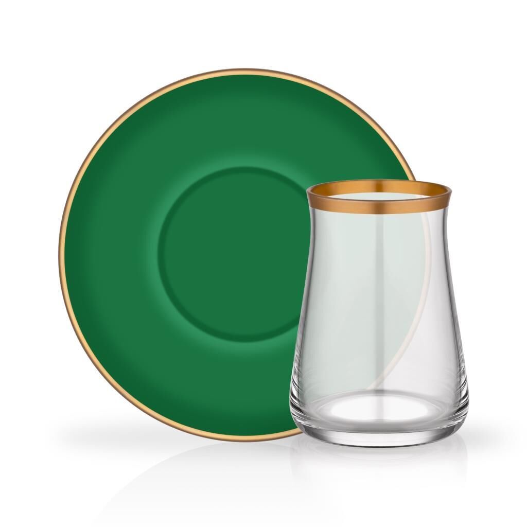 YEŞİL TEK KİŞİLİK ÇAY SETİ