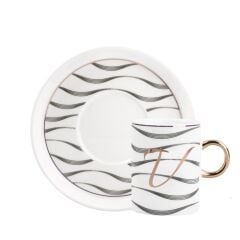 MONO V HARFİ TEK KİŞİLİK TÜRK KAHVESİ FİNCANI