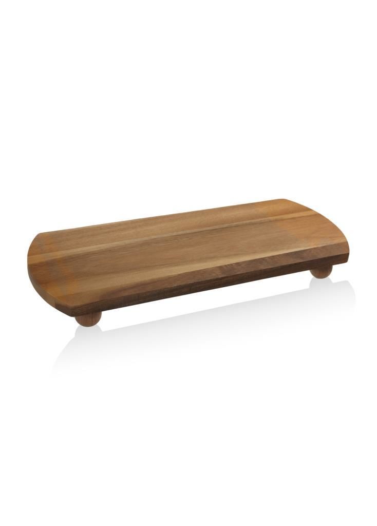 NATURA AKASYA AYAKLI SERVİS TABAK 40X16X4CM