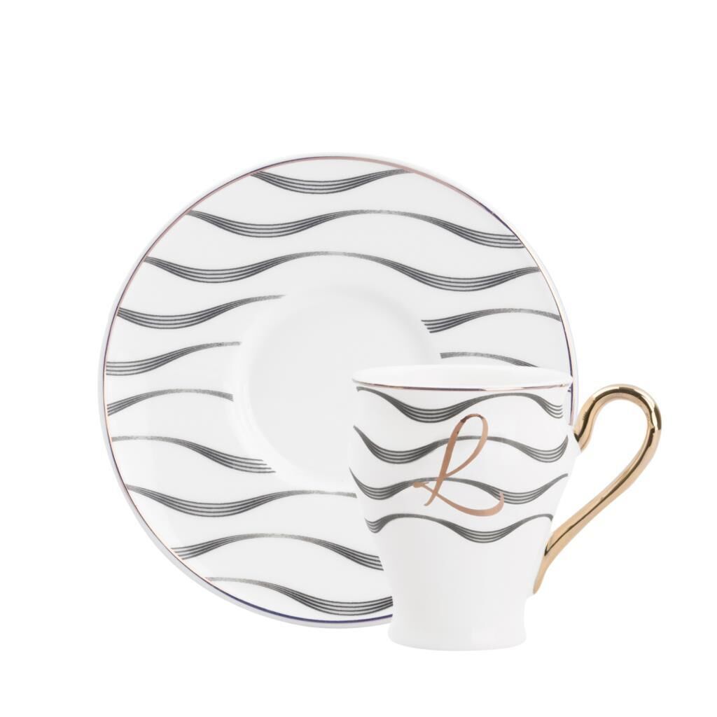 MONO L HARFİ TEK KİŞİLİK TÜRK KAHVESİ FİNCANI