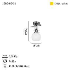 PAMO ALTIN TEKLİ PLAFONYER AVİZE