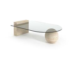 EVZA TRAVERTEN KÜRE MODEL CAMLI MODERN SEHPA