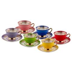 MİX RENKLİ 6 KİŞİLİK TÜRK KAHVESİ FİNCANI
