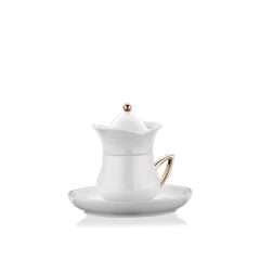 LALEZAR BEYAZ 2 KİŞİLİK TÜRK KAHVESİ FİNCANI