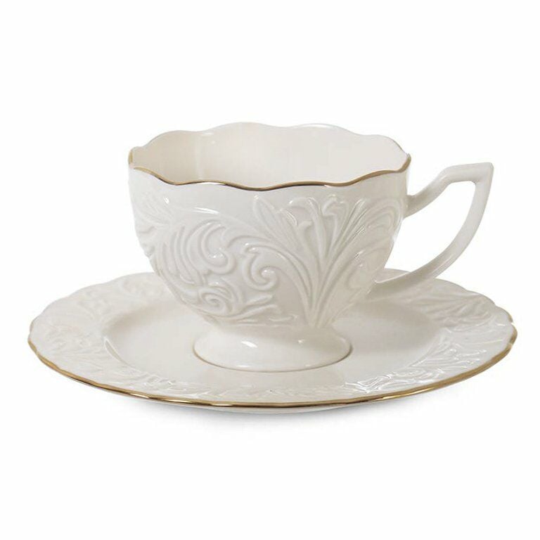 ROSEN ALTIN KREM KABARTMALI 6'LI ÇAY FİNCANI