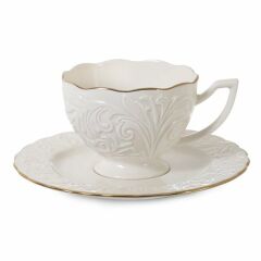 ROSEN ALTIN KREM KABARTMALI 6'LI ÇAY FİNCANI