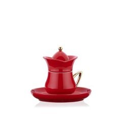 LALEZAR KIRMIZI 2 KİŞİLİK TÜRK KAHVESİ FİNCANI