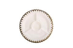 BEYAZ ALTIN AVANGARDE BÖLMELİ SUNUM TABAK 38CM