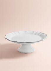 GRANDE BEYAZ AYAKLI SERVİS TABAK 33X12CM