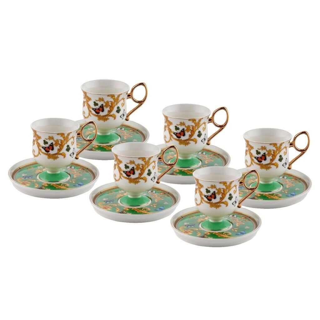 YEŞİL AYAKLI 6 KİŞİLİK TÜRK KAHVESİ FİNCANI