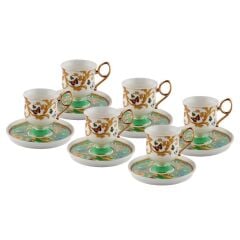 YEŞİL AYAKLI 6 KİŞİLİK TÜRK KAHVESİ FİNCANI