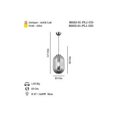 BENDİ ESKİTME TEKLİ UZUN AVİZE 1XE27